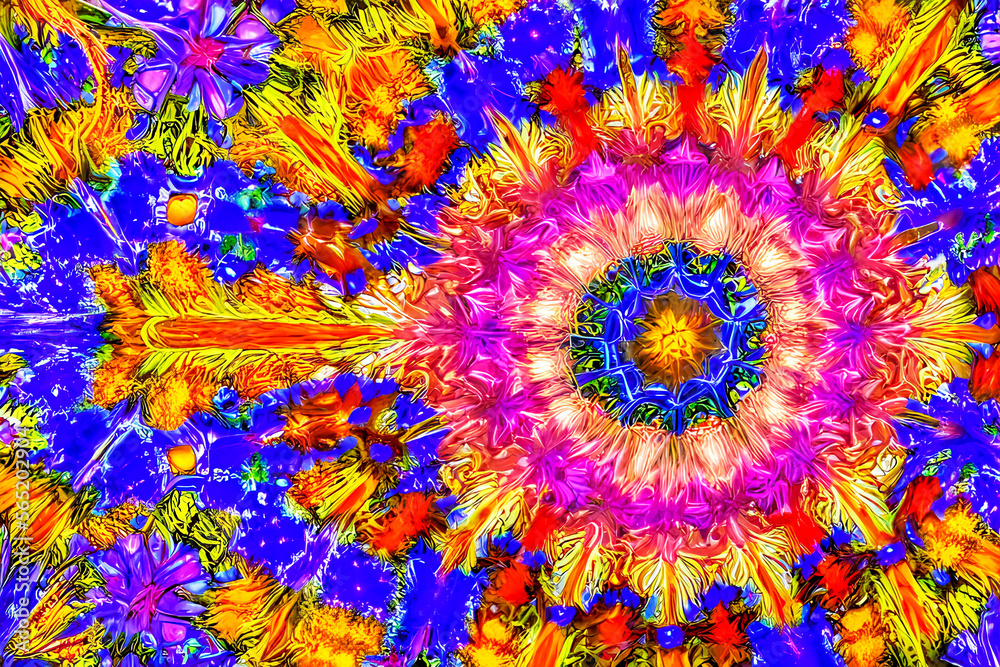 Close=up kaleidoscope with bright colors Close=up kaleidoscope with bright colors