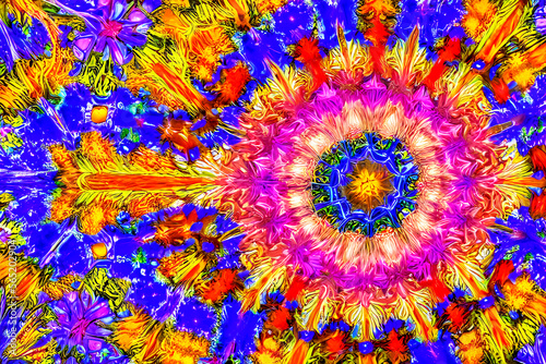Close=up kaleidoscope with bright colors