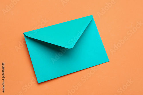 Bright envelope on color background