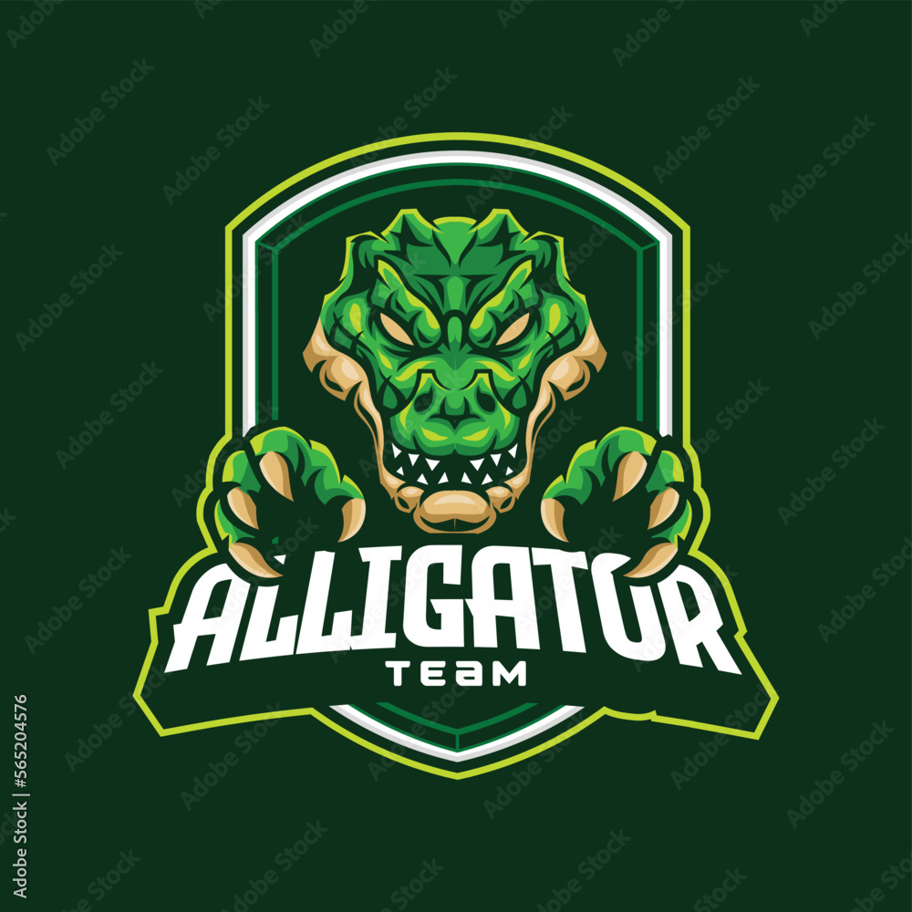 Vector crocodiles mascot logo for esport and sport team Stock Vector ...