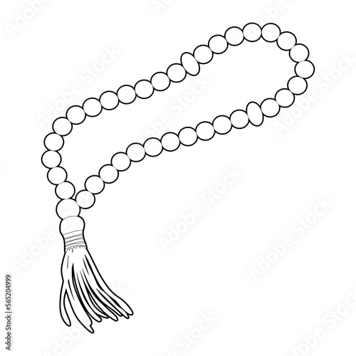 The best tasbeeh islamic rosary outline vector illustration in trendy style. Editable graphic resources for many purposes.