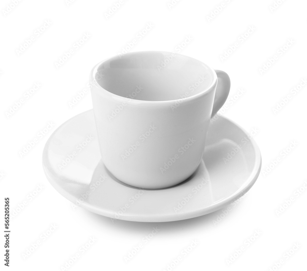Ceramic cup with saucer on white background Ceramic cup with saucer on white background
