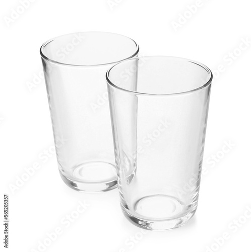 Two empty clear drinking gl...