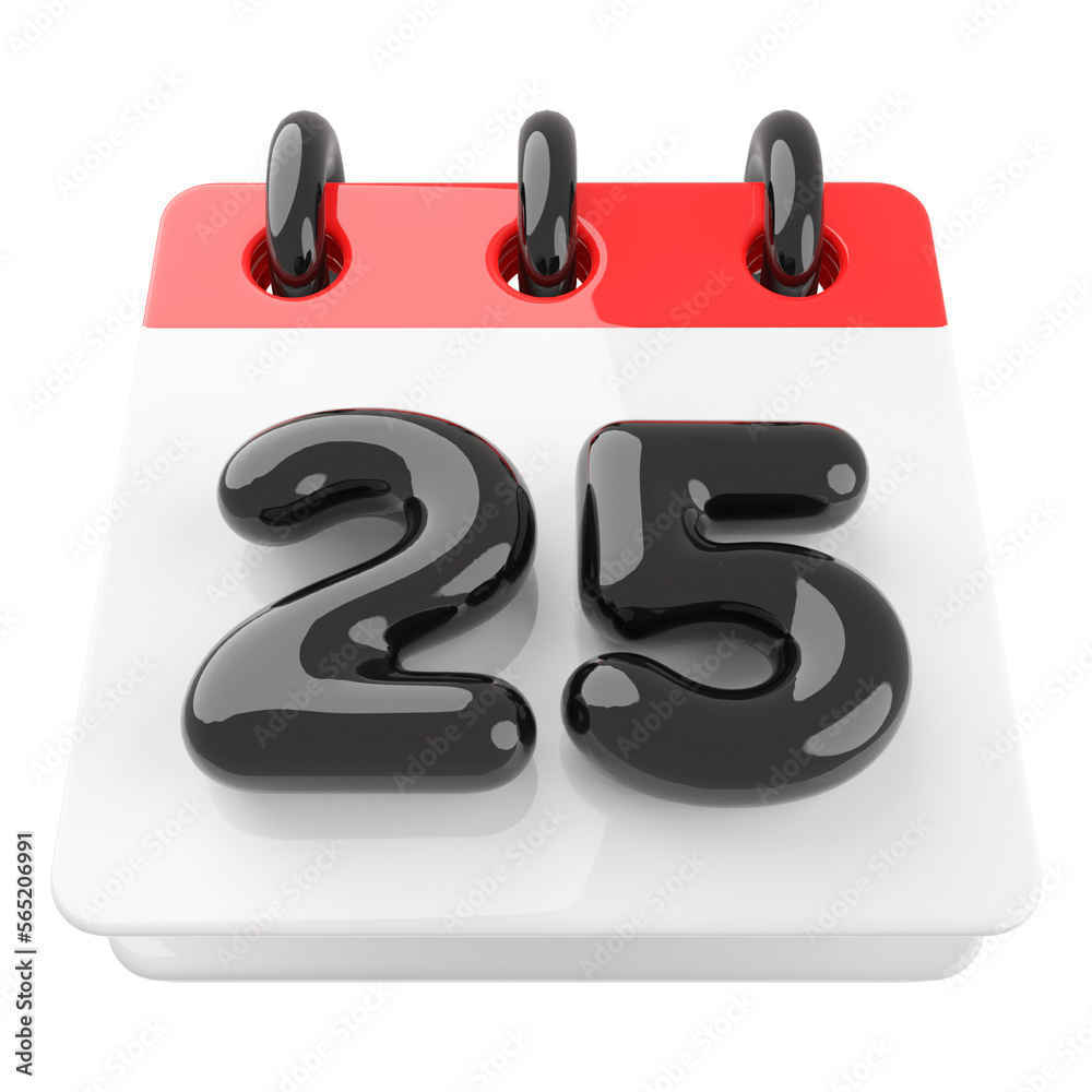 3D Calendar Icon 25th Day Of Month with generative AI 3D Calendar Icon 25th Day Of Month with generative AI