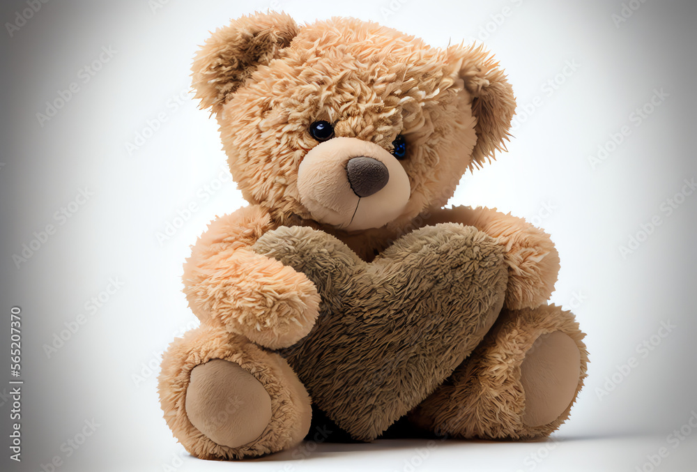 Obraz premium teddy bear with heart, generative ai