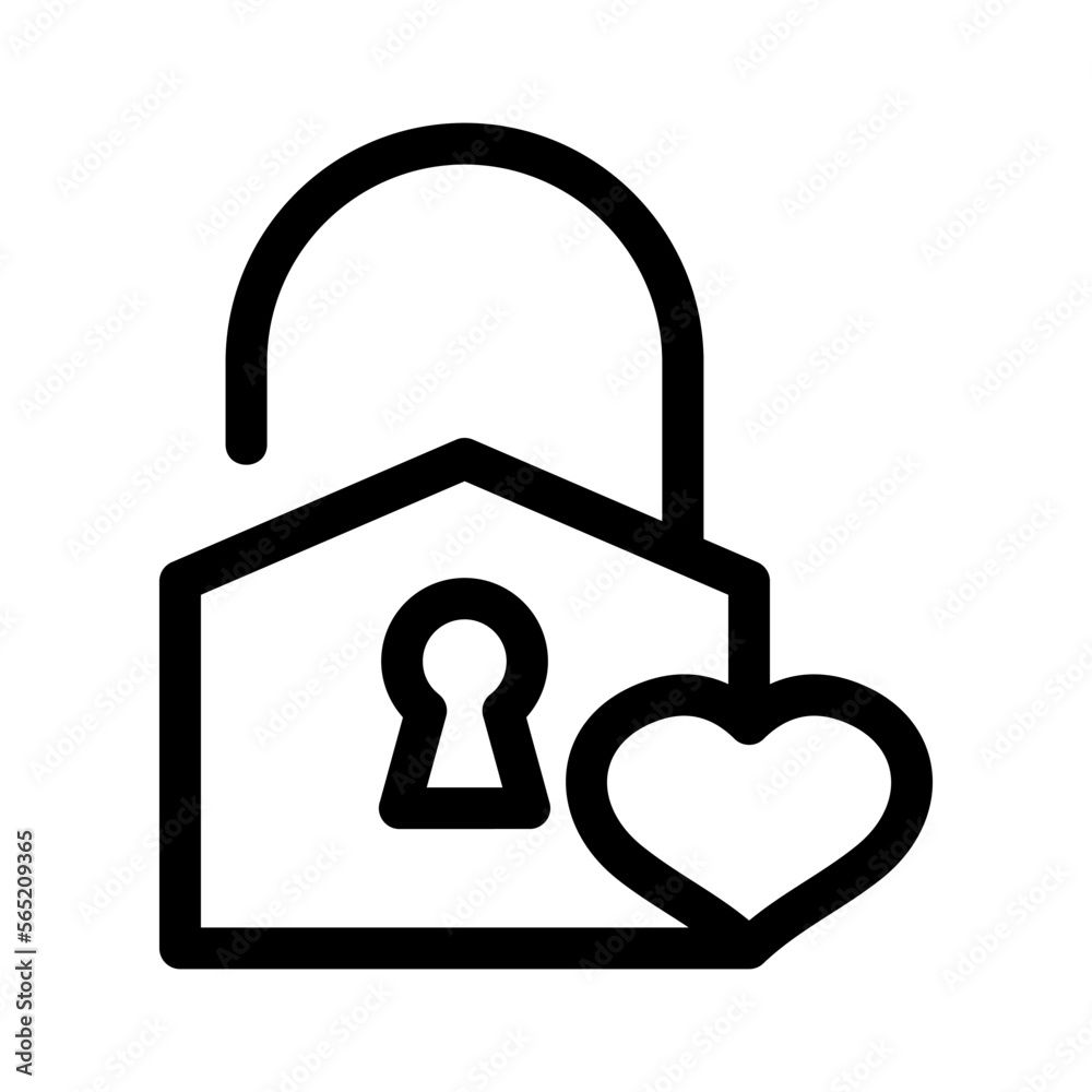 heart lock icon or logo isolated sign symbol vector illustration - high quality black style vector icons heart lock icon or logo isolated sign symbol vector illustration - high quality black style vector icons