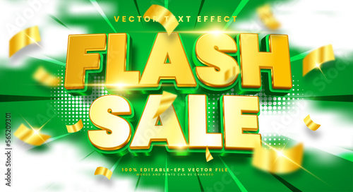 Flash sale 3d editable vector text style effect, suitable for promotion product name