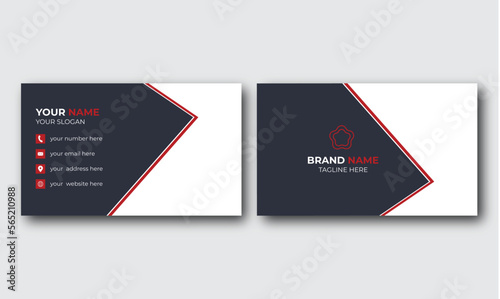 modern corporate unique business card, red and white color business card, nice business card,