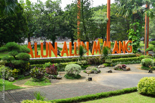 Malang iconic Tourism. Malang city square in the morning photo