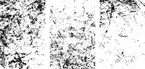 Set of grunge urban scratched textures. Texture of spots  stains  ink  dots  scratches. Damaged backdrop. Dirty artistic design element. Simply place textures over any object to create grungy effect