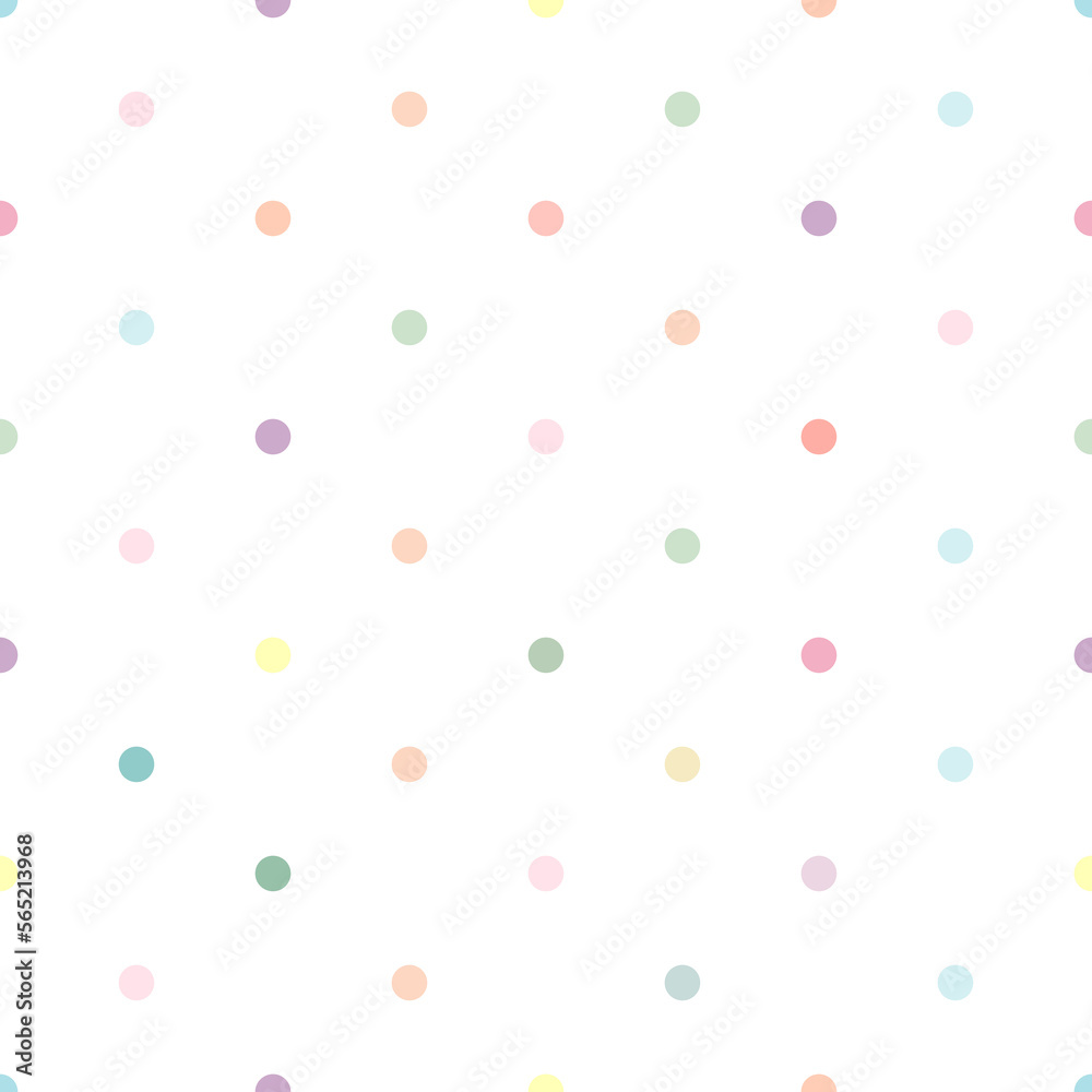 pastel polkadot pattern seamless with white background make cloth texture and gife wrapping