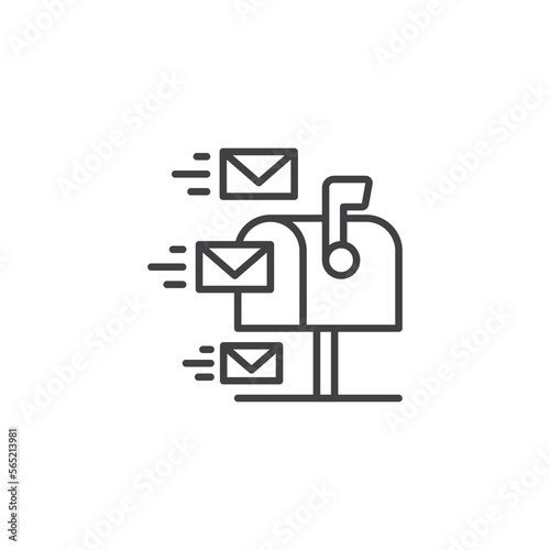 Postal box line icon for website, logo, app, UI, product, vector graphic