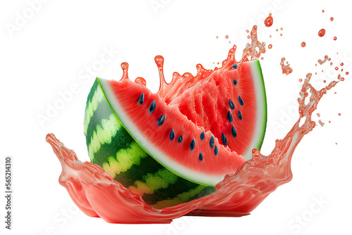 watermelon with juice splash