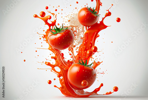 tomato in red sauce splash photo