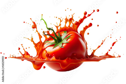 tomato in red sauce splash