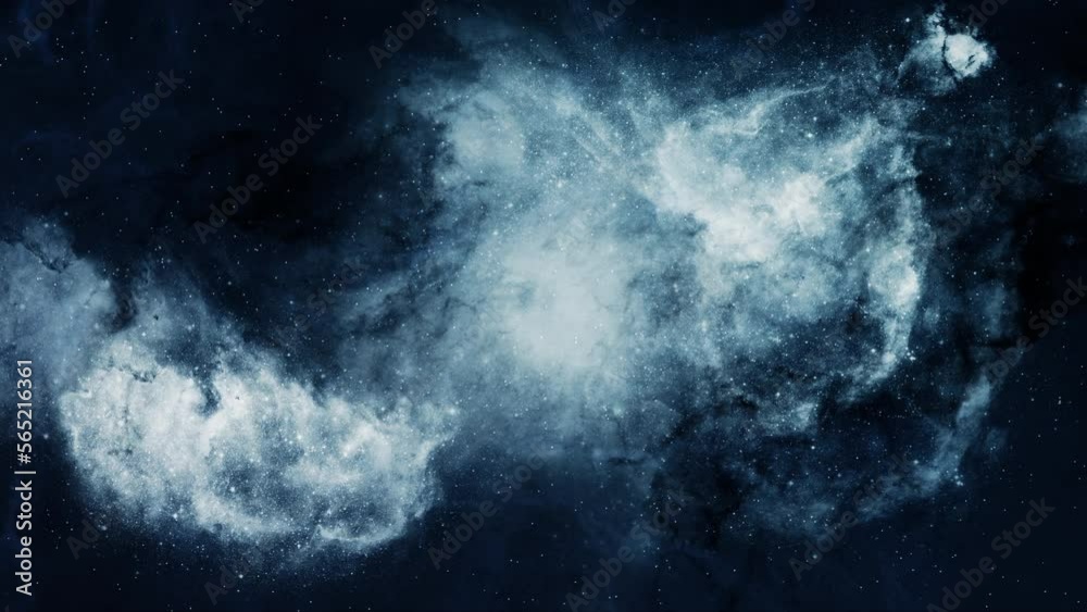 Blue Nebula Flying with Dark Clouds Loop. 3D rendering. Blue nebula clouds with dark clouds on dark background seamless loop. Blue Nebula Flying with Dark Clouds Loop. 3D rendering. Blue nebula clouds with dark clouds on dark background seamless loop.