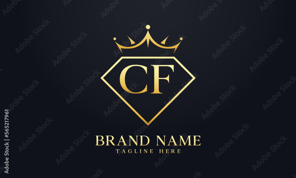 Diamond crown vector. Luxury queen logo for jewelry vector with letters Diamond crown vector. Luxury queen logo for jewelry vector with letters