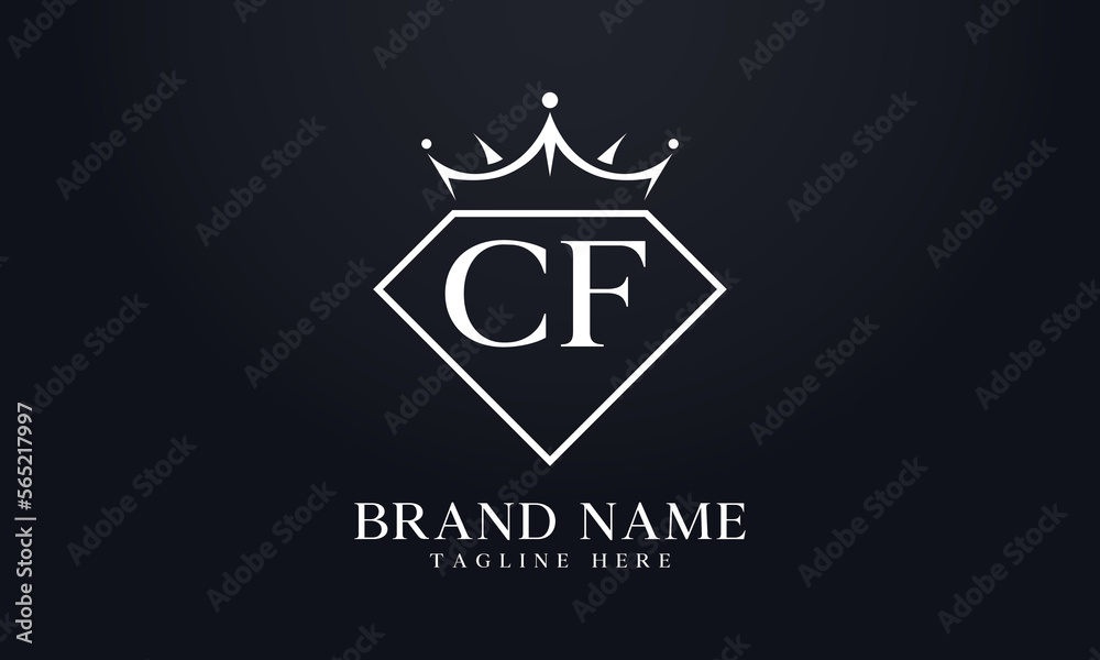 Diamond crown vector. Luxury queen logo for jewelry vector with letters Diamond crown vector. Luxury queen logo for jewelry vector with letters
