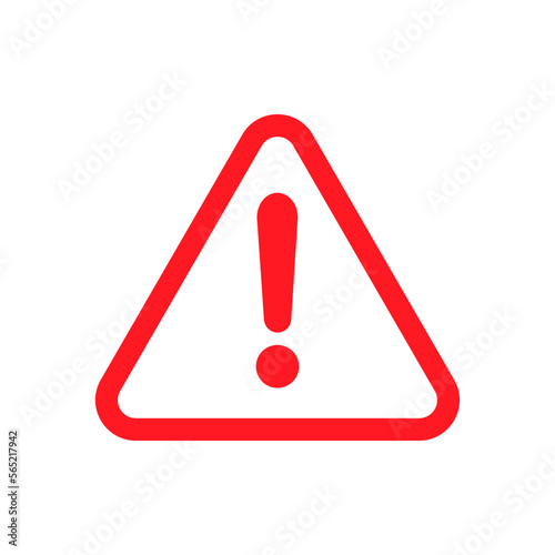 Red triangle caution warning sign. Danger symbol. Flat Vector. Risk sign.