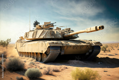 M1 Abrams tank, american War Concept - Generative AI photo