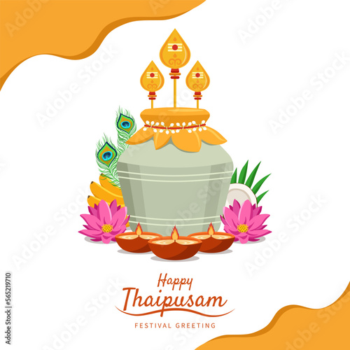 Flat design of Thaipusam Festival