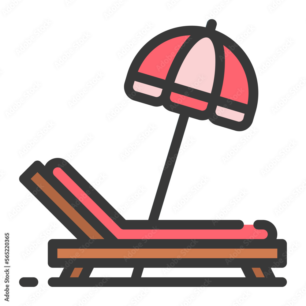 sunbed line icon sunbed line icon
