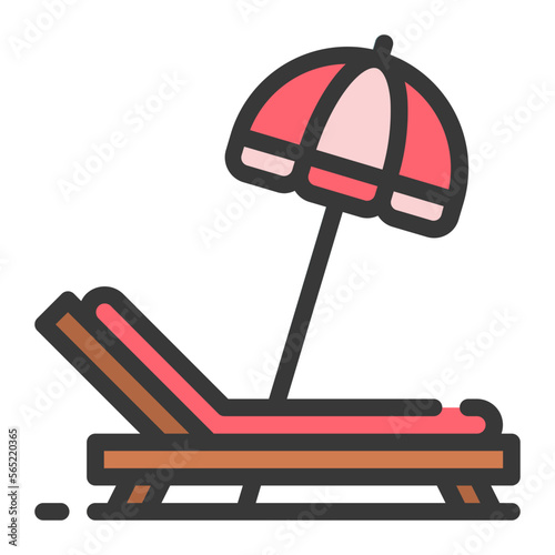 sunbed line icon