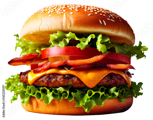 Delicious Burger, Onion, Tomato, Cheese, Ai