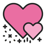 Hearts line icon