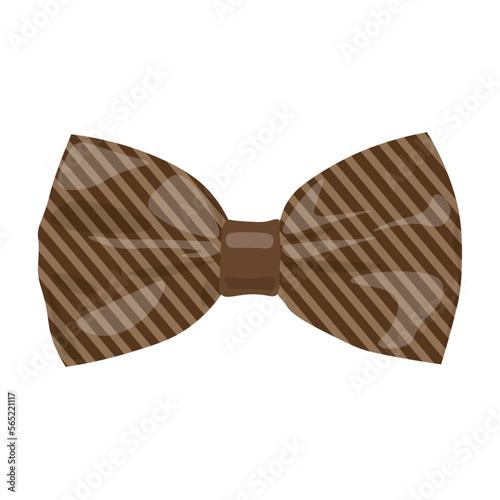 Striped bow tie on white background