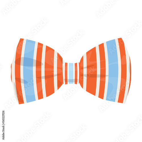 Striped bow tie on white background