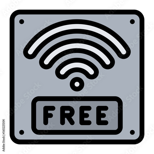 free wifi line icon