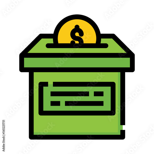 Fotografie charity line icon