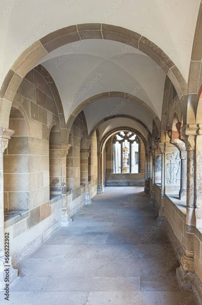 Fraumunster courtyard and arches in Zurich