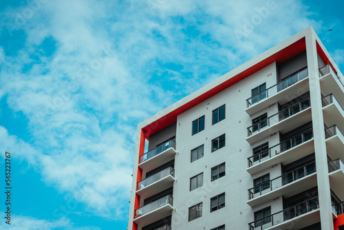 modern apartment building with sky new midtown miami  photo