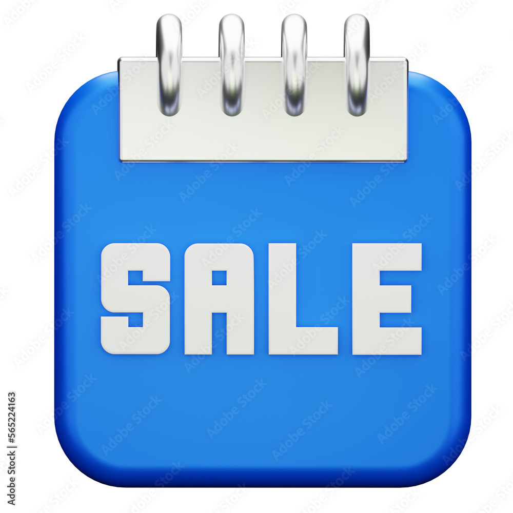 sale calendar 3d illustration sale calendar 3d illustration
