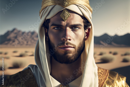 Young Jewish Man Wearing Egyptian Clothes  - Generative AI illustrations