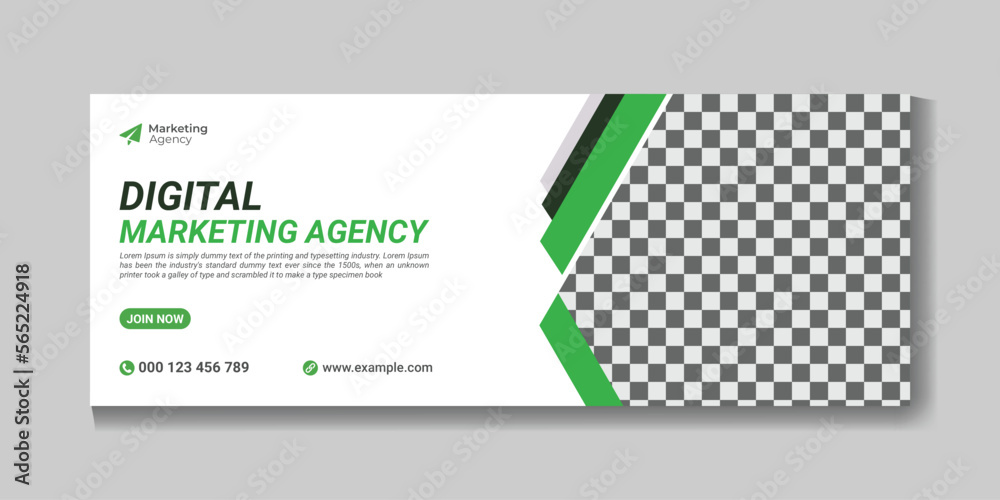 Fototapeta premium Digital marketing Facebook cover and web banner template