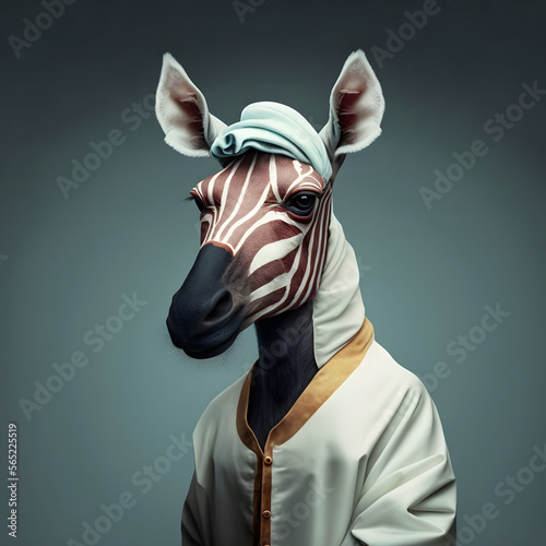 Scientist or Doctor okapi portrait
