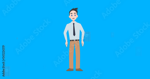 Image of pictogram of man in shirt with copy space on blue background