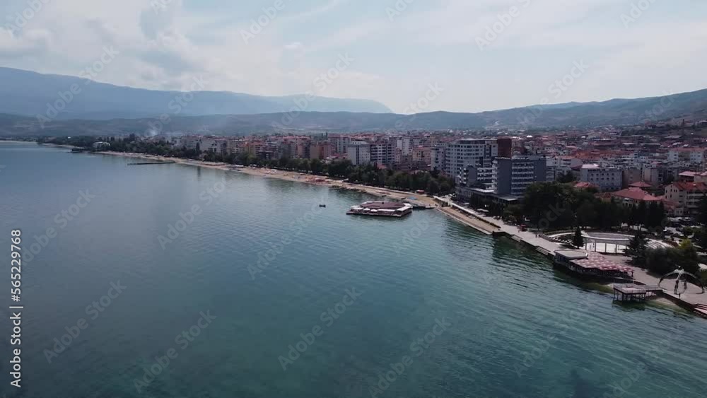 Aerial view of coastal city in Albania, Europe Aerial view of coastal city in Albania, Europe