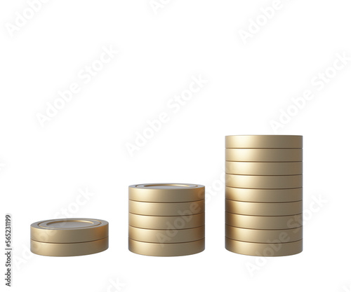 Coins isolated on white, 3d rendering