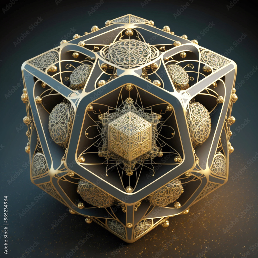Metatrons Cube with intricate detail using Generative AI technology