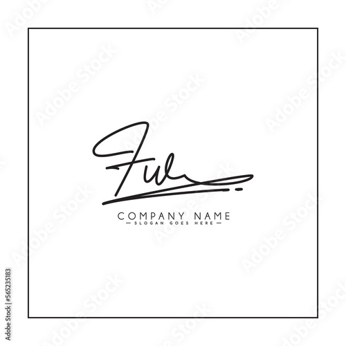 Simple Signature Logo for Alphabet FW - Handwritten Signature for Photography and Fashion Business