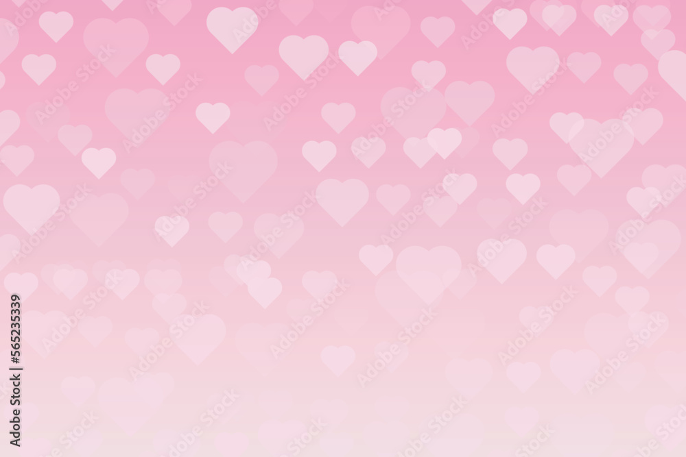 Pink bokeh hearts background