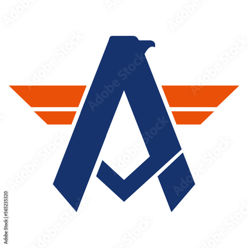 A logo bird and wings