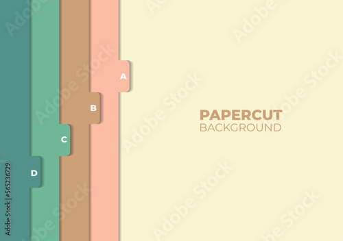 abstract colorful pastel papercut background template