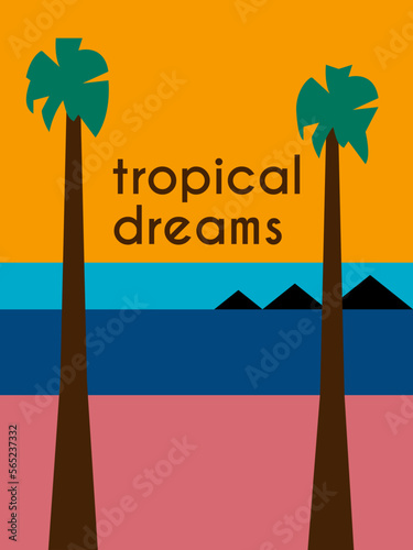 Minimalist tropical dreams vertical banner 