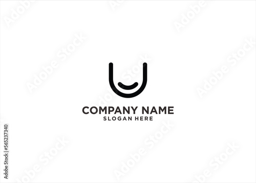 letter u smile logo design concept template