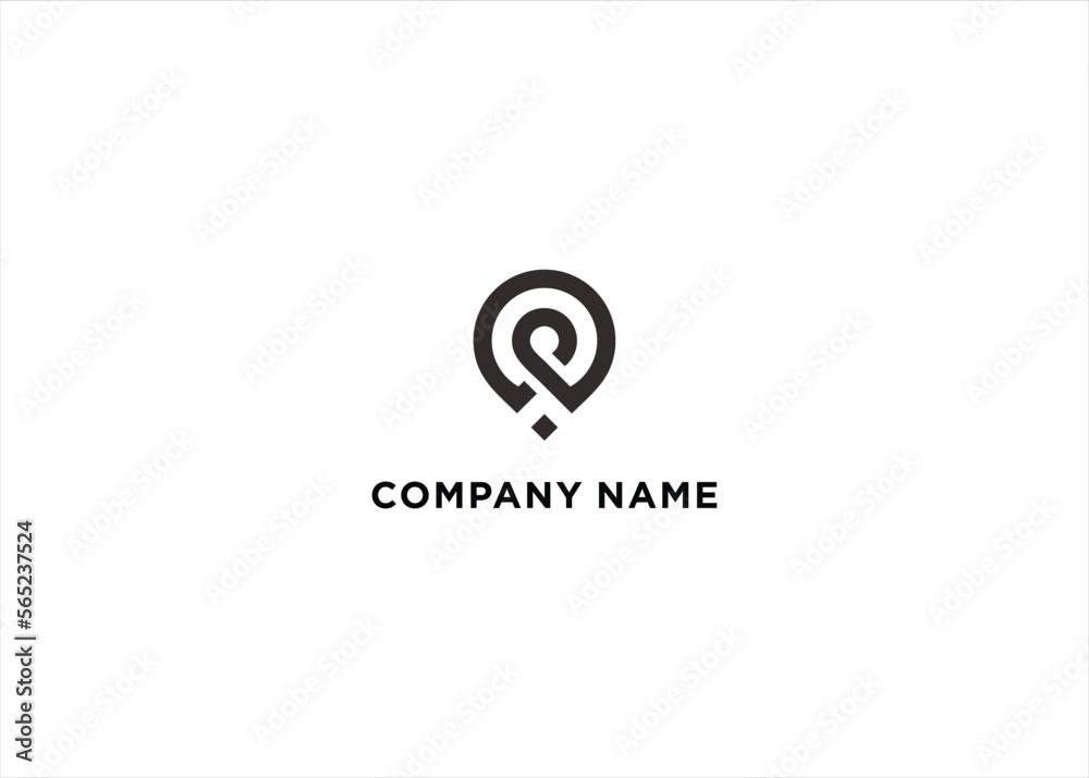 Location letter p logo design for map concept Location letter p logo design for map concept